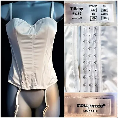 £7 • Buy #1 30D Tiffany Masquerade Ivory Bridal Basque & Suspenders Multiway Straps