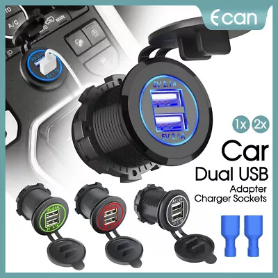 $9.99 • Buy Dual 2.1A (4.2A) 12V/24V DC USB Car Quick Charger Power Socket Outlet Truck Boat