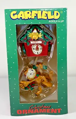 Garfield Christmas Ornament - 1997 Cuckcoo Clock Bird - Spencer Gifts - MIB NOS • $29.95