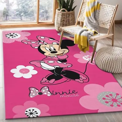 Minnie Mouse Pink Rug Premium Rectangle Rug • $55