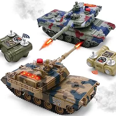  RC Tank Set 1/24 Scale RC Army Battle Tanks With Life Indicators And Spray  • $118.47