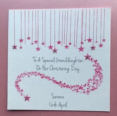 Personalised Girls Christening Card - Granddaughter Goddaughter Niece Daughter • £2.95