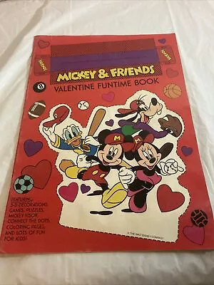 Vintage New MICKEY MOUSE AND PALS VALENTINE FUN BOOK Puzzles Games • $15
