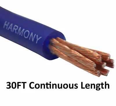 Harmony Audio 4 Gauge 4GA Car Stereo Matte Blue Power Cable Amp Wire - 30 FT • $23.99