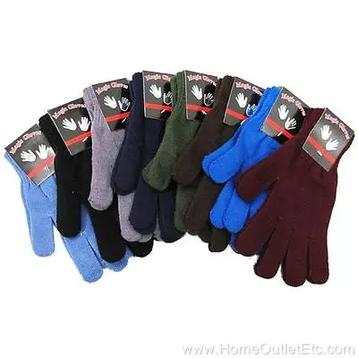 Magic Gloves Knit Stretch Winter Warm Unisex Mens Womens Plain Adult One Size • $7.95