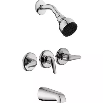 Glacier Bay Aragon 3-Handle 1-Spray Tub And Shower Faucet In Chrome (Valve • $49.51