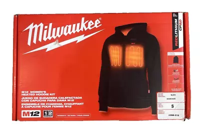 Milwaukee M12 Black Heated Hoodie Kit W/ Battery & Charger - Womens S - 336B-21S • $139.99