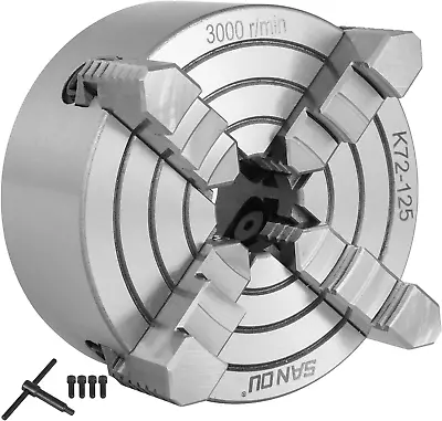 Mophorn K72-125 Lathe Chuck 5 Inch 4-JawLathe Chuck Independent Reversible Jaw • $101.13