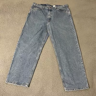 Levis Jeans Mens 40x30 Blue Orange Tab 555 Relaxed Fit Straight Leg Vintage 90s • $49.95