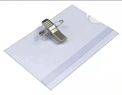 £13.99 • Buy Combi Clip Clear Conference Name Badge Holders Visitor Security Badges 60 X 90mm