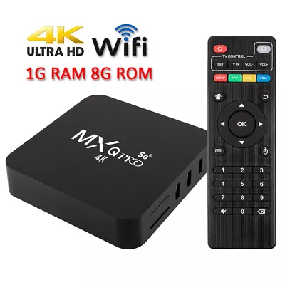 MXQ Pro 4K Ultra HD 64Bit Wifi Android 7.1 Quad Core Smart TV Box Media Player • $21.99