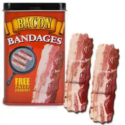 Bacon Bandages Plasters Band Aid Waterproof Latex-free Adhesive Novelty Joke Kid • £7.50