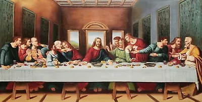 Last Supper Michelangelo 24x48 Oil Painting Reproduction On Giclee Canvas  • $99.99