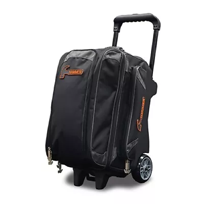 Hammer 2 Ball PREMIUM DOUBLE ROLLER Bowling Bag- Black Grey • $154.95