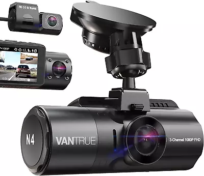 Vantrue N4 Three Channel 4K Dash Cam Front And Rear Inside Three Way Triple Das • $621.67