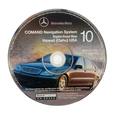 Mercedes-Benz 2002 #10 Hawaii Oahu COMMAND Navigation Road Map CD Disc • $14.99