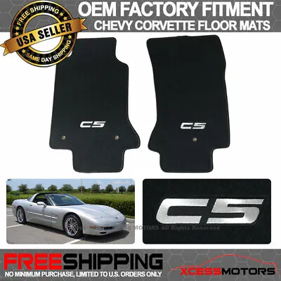 Fits 97-04 Chevy Corvette OE Fitment Custom Logo Floor Mats Carpet Nylon Black • $47.99