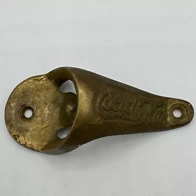 Coca Cola Rare Vintage Brass Bottle Opener  Wall Mounted Great Look & Quality A • $74.99