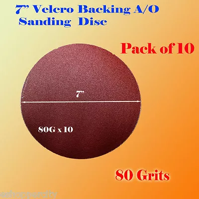 10x 7  80 Grit Sanding Disc Paper Hook And Loop Hook And Loop Sander Abrasive • $9.99