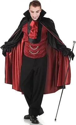Men's Dracula Count Bloodthirst Vampire Halloween Fancy Dress Costume XXL • £15