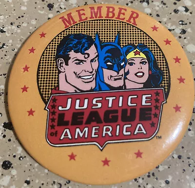 Member Justice League America Pin 1987 DC VINTAGE SUPERMAN BATMAN WONDER WOMAN • $9.99