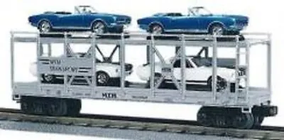 MTH/Railking 30-7666 Transport Auto Carrier Flatcar W/Ertl 67 Camaro &67 Shelby • $62.65