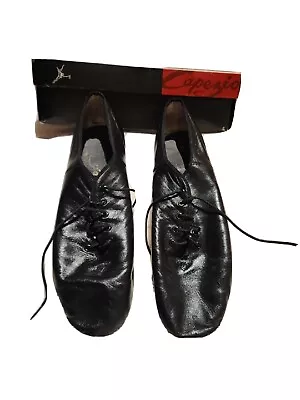 CAPEZIO Economy Jazz Oxford EJ1A Black Leather Lace Dance Shoe 13.5 • $15