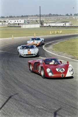 Udo Sch�tz Nino Vaccarella Alfa Romeo T33 2 Sports Car 1968 Racing Old Photo • $10