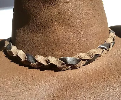 Leather Unique Hat Band For Kakadu Stetson Cowboy Cowgirl Australian Hand Made • $12.48