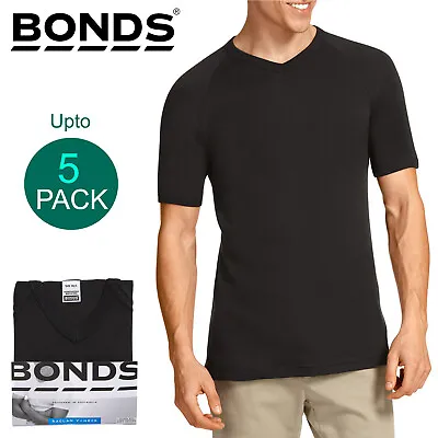 Bonds Multi Pack V Neck Raglan Blank Plain Basic Mens Black T‑shirt Tee Top • $14.35