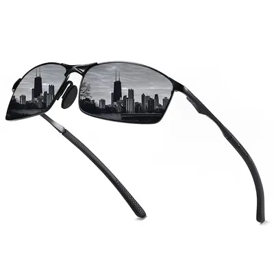 Rectangular Polarized Sunglasses Men Lightweight Outdoor Casual Glasses UV400 • $11.95