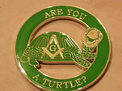 Are You A Turtle Masonic Square Compass 3  Car Emblem Freemason Fraternity NEW • $12.69