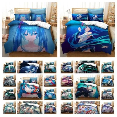 £36.04 • Buy Hatsune Miku Duvet Cover Set Japanese Anime Home Textiles 3D Quilt Cover Set