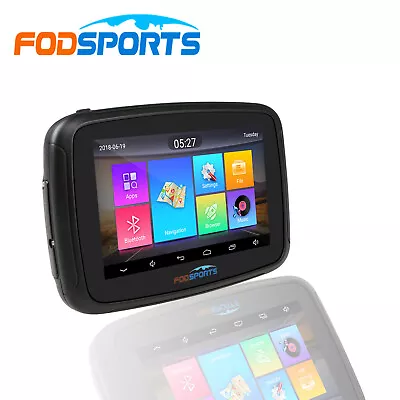 5  Android 6.0 Motorcycle GPS Navigator 16GB SAT NAV Car BT Navigation Free Map • $136.99