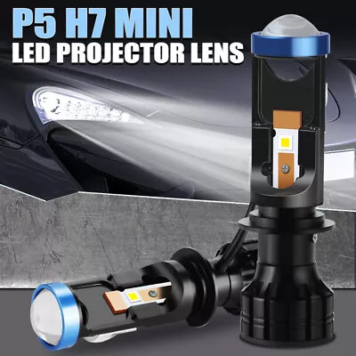 H4/H7 Mini Bi-LED Projector Lens LED Headlight Hi-Lo Beam Retrofit  LHD Globes • $41.55