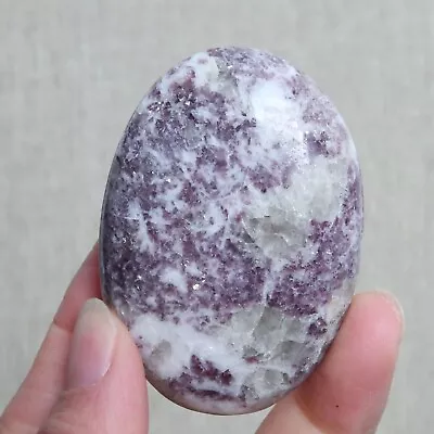 214# Natural Marvelous Lepidolite Purple Mica Quartz Crystal Palm Stone Healing • $3.01