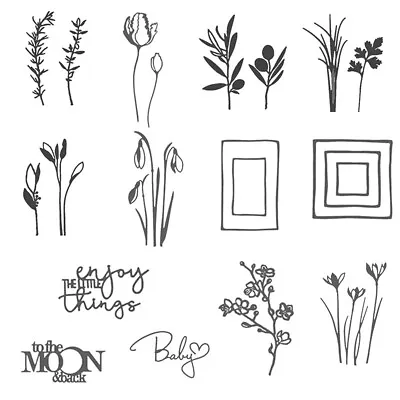 Wild Flowers Metal Cutting Die Silver Stencil Scrapbooking Embossing Paper Cards • £3.11