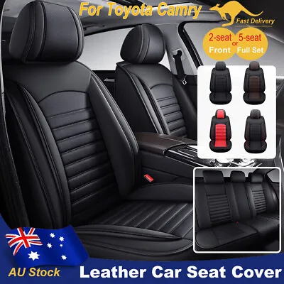 Waterproof Leather Car Seat Covers Breathable 2/5-seat Cushions For Toyota Camry • $146.26