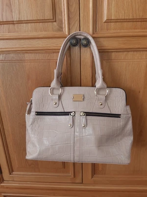 £45 • Buy Modalu Pippa Handbag Cream / Beige Leather Croc Stunning Chic Designer Grab Bag 
