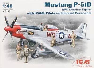 ICM Mustang P-51D U.S. Pilots And Techs - Plastic Model Airplane Kit - 1/48 • $34.44