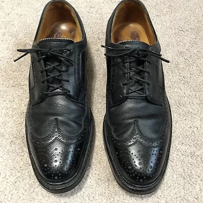 Vintage Florsheim Imperial Black  5-nail V-Cleat Wingtip Oxford Sz 8.5 B  92604 • $38