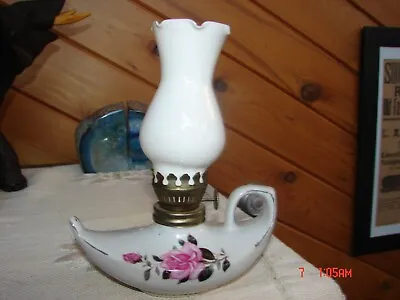 Vintage Genie Aladdin Small Kerosene Lamp W/ Milk Glass Chimney • $9.99