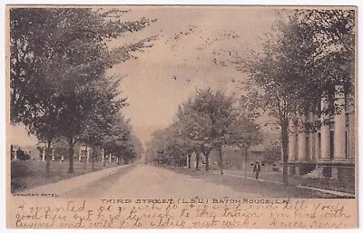 Baton Rouge La. Third Street Scene Postcard 1906/7 To Mckinney Tx • $6.99