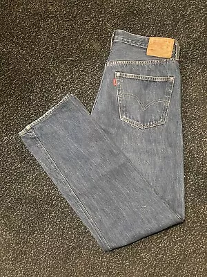 Levis Vintage Big E USA Made 501XX Selvedge Blue Jeans Rigid Mens 33x34 EUC READ • $140