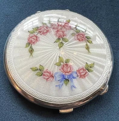£250 • Buy Stunning Silver Guilloche Enamel Compact 1966