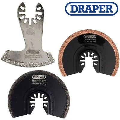 OSCILLATING MULTI TOOL CUTTING BLADES Diamond Carbide Coated Tile Masonry Grout • £10.79