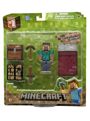 Minecraft Overworld Survival Pack Steve Series 1 Fully Articulated + Accessories • $25.95