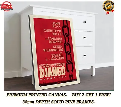 $78 • Buy Django Unchained Classic Movie Large CANVAS Art Print Gift A0 A1 A2 A3 A4