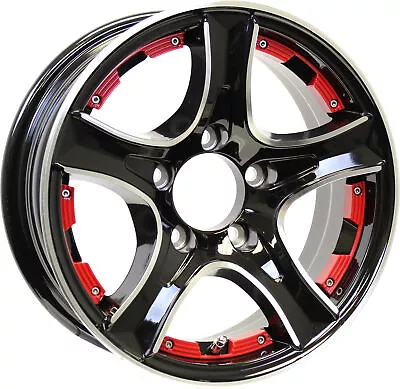 2-Pack Aluminum Trailer Wheels 14X5.5 14 X 5.5 5 Lug 4.5 Thoroughbred Black Rim • $165.97