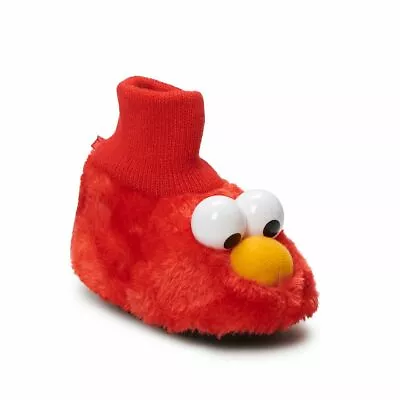 Sesame Street Elmo Toddler Boys Girls Red Plush Slippers Size Large L 9-10 NEW • $17.99